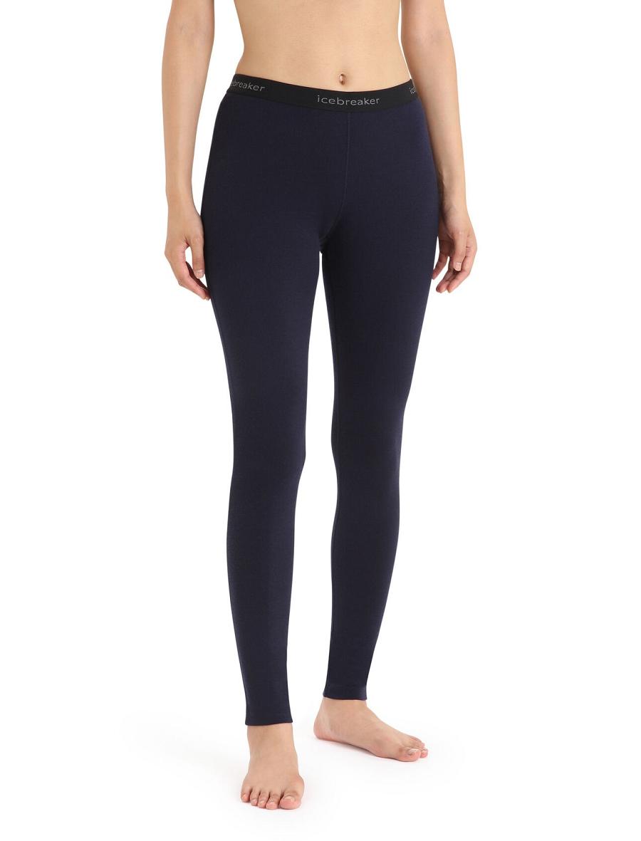 Icebreaker Merino 200 Oasis Thermal Leggings Női Base Layers Sötétkék | HU 1917HAPK